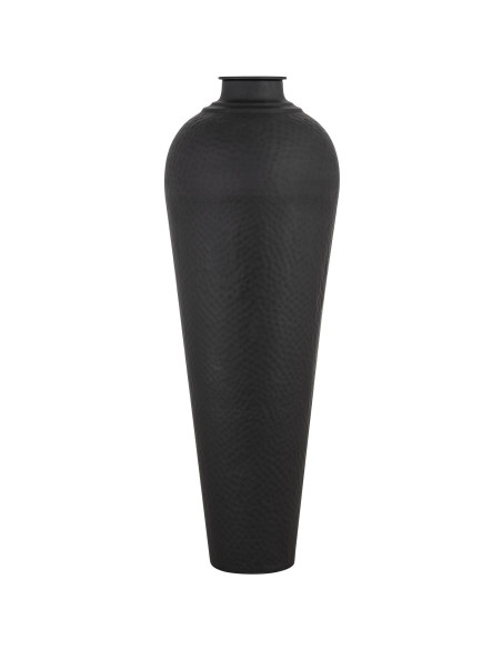 Affordable industrial style furniture Hill Interiors Matt Black Large Hammered Vase With Lid 22860 for modern home decor, free