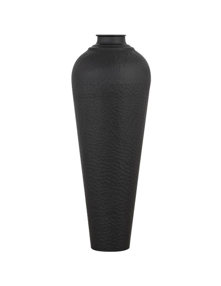 Affordable industrial style furniture Hill Interiors Matt Black Medium Hammered Vase With Lid 22859 for modern home decor, free
