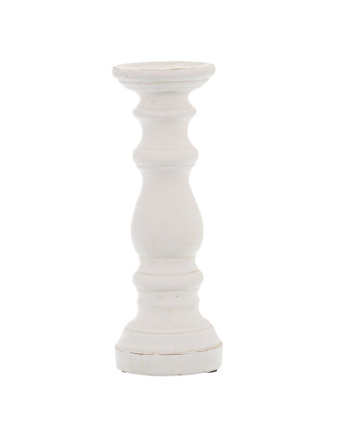 Hill Interiors Matt White Small Ceramic Column Candle Holder 22253 - Authentic Hill Interiors furniture directly from FastDaddy