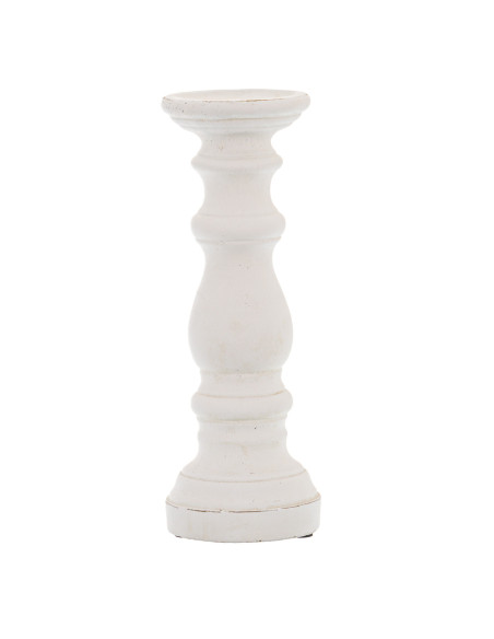 Hill Interiors Matt White Small Ceramic Column Candle Holder 22253 - Authentic Hill Interiors furniture directly from FastDaddy