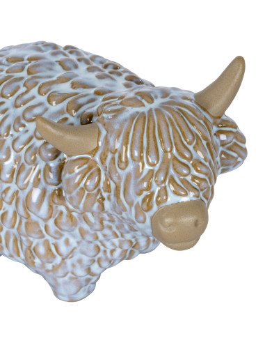 Affordable industrial style furniture Hill Interiors Medium Alora Ceramic Highland Cow 24147 for modern home decor, free shippi