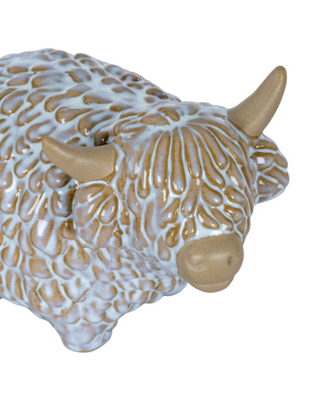 Affordable industrial style furniture Hill Interiors Medium Alora Ceramic Highland Cow 24147 for modern home decor, free shippi