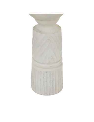 Affordable industrial style furniture Hill Interiors Medium White Carved Candle Holder 24209 for modern home decor, free shippi