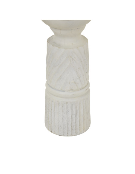 Affordable industrial style furniture Hill Interiors Medium White Carved Candle Holder 24209 for modern home decor, free shippi