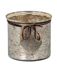 Hill Interiors Mercury Hammered Heart Large Candle Holder 22414 - Authentic Hill Interiors furniture directly from FastDaddy UK