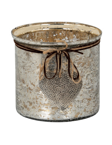 Hill Interiors Mercury Hammered Heart Large Candle Holder 22414 - Authentic Hill Interiors furniture directly from FastDaddy UK