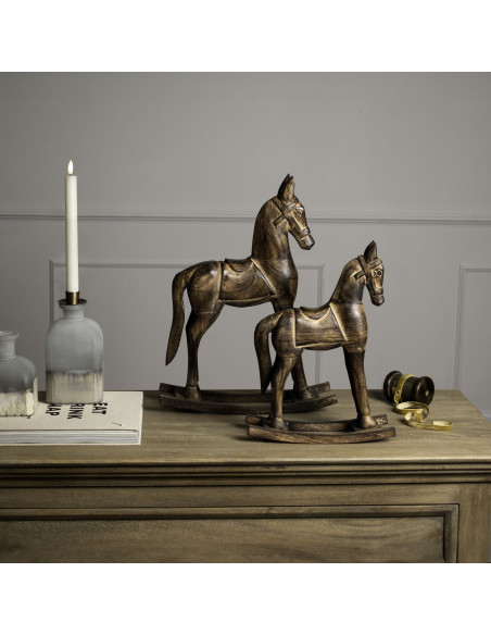 High-quality metal and wood construction of Hill Interiors SKU 23510 Natural Rocking Horse, detailed view for UK customers.
