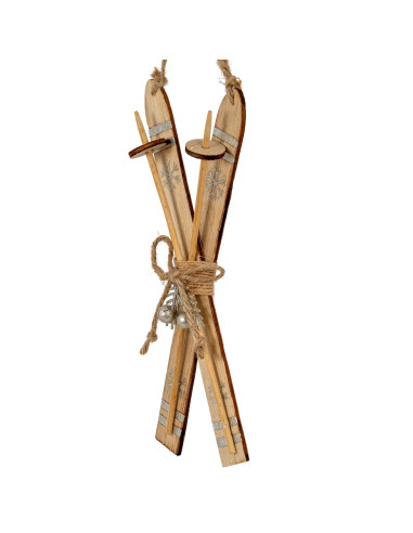 Affordable industrial style furniture Hill Interiors Natural Rustic Crossed Skis 24115 for modern home decor, free shipping opt