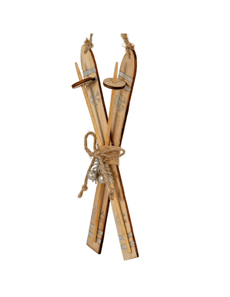 Affordable industrial style furniture Hill Interiors Natural Rustic Crossed Skis 24115 for modern home decor, free shipping opt