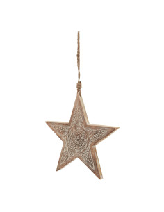 Hill Interiors Natural Wooden Large Patterned Hanging Star 23457 - Authentic Hill Interiors furniture directly from FastDaddy U