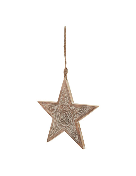 Hill Interiors Natural Wooden Large Patterned Hanging Star 23457 - Authentic Hill Interiors furniture directly from FastDaddy U