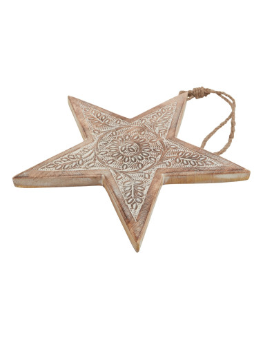 Affordable industrial style furniture Hill Interiors Natural Wooden Large Patterned Hanging Star 23457 for modern home decor, f