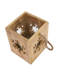 Hill Interiors Natural Wooden Large Snowflake Tealight Candle Holder 23486 - Authentic Hill Interiors furniture directly from F 2