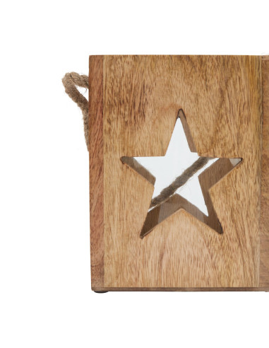 Affordable industrial style furniture Hill Interiors Natural Wooden Large Star Tealight Candle Holder 23489 for modern home dec