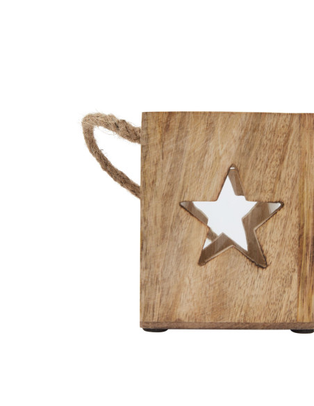 Affordable industrial style furniture Hill Interiors Natural Wooden Small Star Tealight Candle Holder 23487 for modern home dec