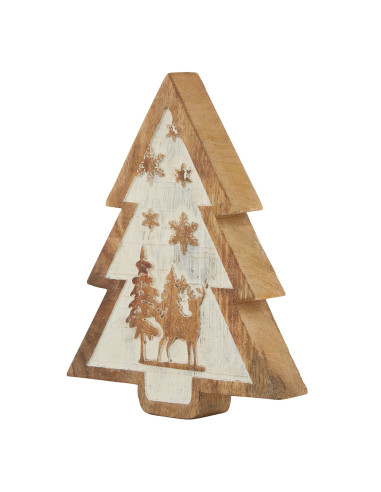 Hill Interiors Natural Wooden Snow Scene Tree Decoration 23454 - Authentic Hill Interiors furniture directly from FastDaddy UK.