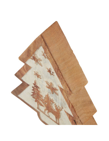 Affordable industrial style furniture Hill Interiors Natural Wooden Snow Scene Tree Decoration 23454 for modern home decor, fre