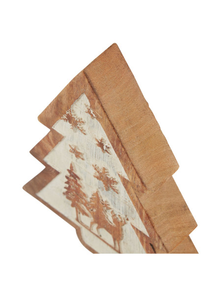 Affordable industrial style furniture Hill Interiors Natural Wooden Snow Scene Tree Decoration 23454 for modern home decor, fre