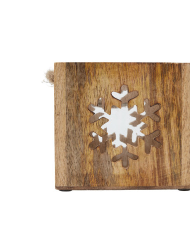 Affordable industrial style furniture Hill Interiors Natural Wooden Snowflake Tealight Candle Holder 23485 for modern home deco