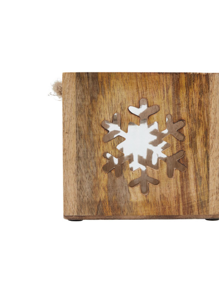 Affordable industrial style furniture Hill Interiors Natural Wooden Snowflake Tealight Candle Holder 23485 for modern home deco