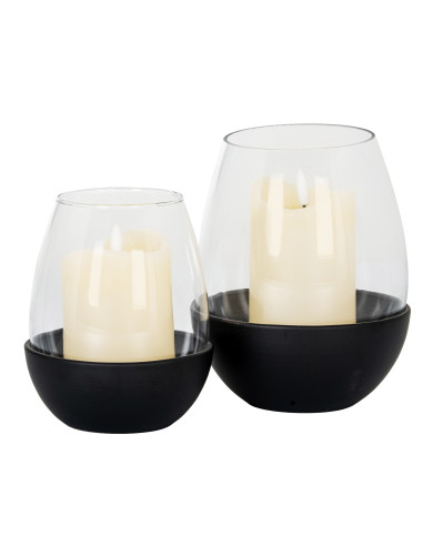 Affordable industrial style furniture Hill Interiors Neris Medium Candle Holder With Glass Goblet 24394 for modern home decor,