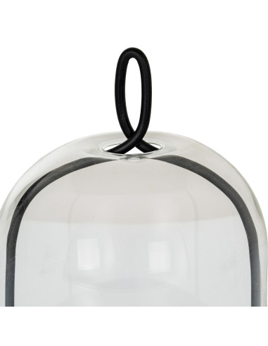 Affordable industrial style furniture Hill Interiors Nysa Medium Candle Holder With Glass Cloche 24386 for modern home decor, f