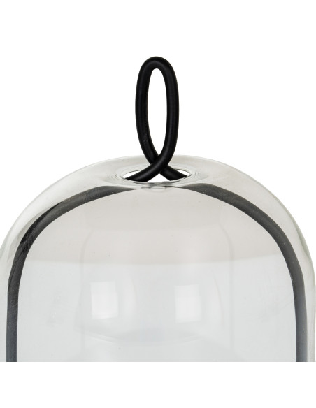 Affordable industrial style furniture Hill Interiors Nysa Medium Candle Holder With Glass Cloche 24386 for modern home decor, f