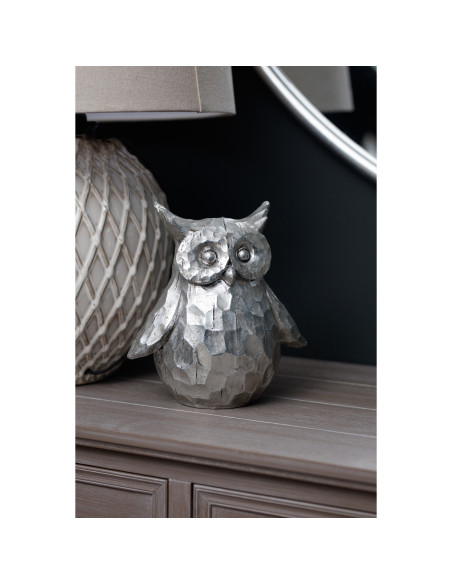 Affordable industrial style furniture Hill Interiors Olive The Large Silver Ceramic Owl 21714 for modern home decor, free shipp