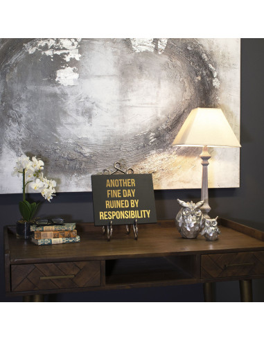 Affordable industrial style furniture Hill Interiors Olive The Silver Ceramic Owl 21713 for modern home decor, free shipping op