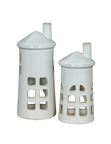 Full dimensions and specifications of Hill Interiors Rhea Medium Lighthouse Tealight Holder 24481: Height 23.00cm, Width 11.00c