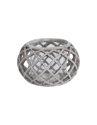 Hill Interiors Round Ceramic Lattice Hurricane Lantern 19429 - Authentic Hill Interiors furniture directly from FastDaddy UK. E