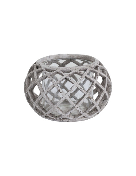 Hill Interiors Round Ceramic Lattice Hurricane Lantern 19429 - Authentic Hill Interiors furniture directly from FastDaddy UK. E