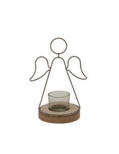 Hill Interiors Rustic  Outline Angel Tealight On Stand With Glass Votive 24083 - Authentic Hill Interiors furniture directly fr