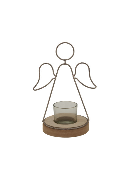 Hill Interiors Rustic  Outline Angel Tealight On Stand With Glass Votive 24083 - Authentic Hill Interiors furniture directly fr
