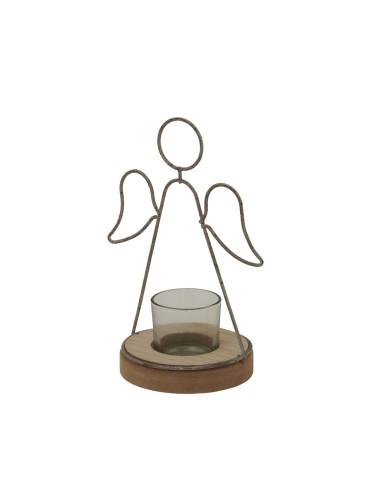 Buy Hill Interiors 24083 Rustic  Outline Angel Tealight On Stand With Glass Votive online in UK with fast delivery from FastDad