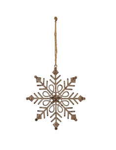 Hill Interiors Rustic Hanging Gem Snowflake Decoration 24102 - Authentic Hill Interiors furniture directly from FastDaddy UK. E