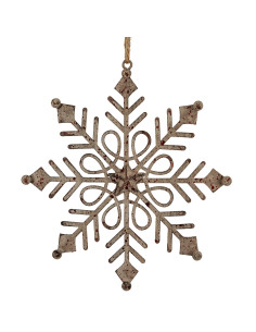 Hill Interiors Rustic Hanging Gem Snowflake Decoration 24102 - Authentic Hill Interiors furniture directly from FastDaddy UK. E 2