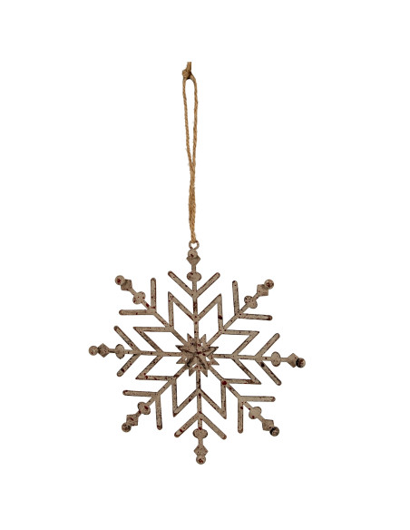 Hill Interiors Rustic Hanging Ice Snowflake Decoration 24101 - Authentic Hill Interiors furniture directly from FastDaddy UK. E