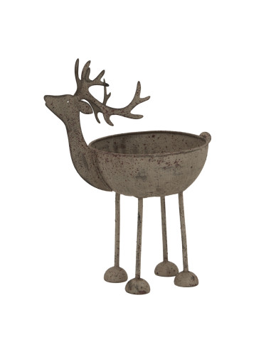 Affordable industrial style furniture Hill Interiors Rustic Metal Reindeer Bowl 24103 for modern home decor, free shipping opti