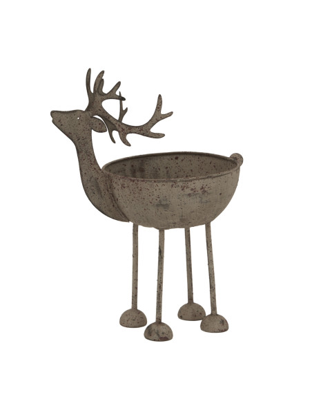 Affordable industrial style furniture Hill Interiors Rustic Metal Reindeer Bowl 24103 for modern home decor, free shipping opti