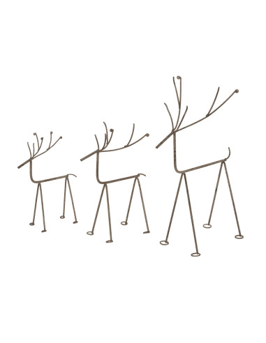 Affordable industrial style furniture Hill Interiors Rustic Metal Reindeer On Stand 24089 for modern home decor, free shipping
