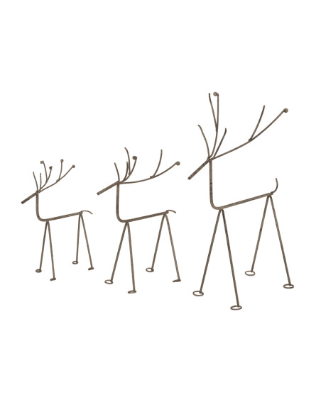 Affordable industrial style furniture Hill Interiors Rustic Metal Reindeer On Stand 24089 for modern home decor, free shipping