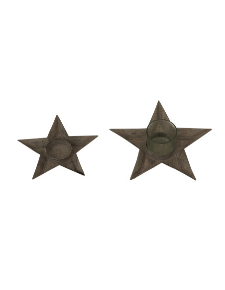 Affordable industrial style furniture Hill Interiors Rustic Metal Star Tealight Holder 24023 for modern home decor, free shippi
