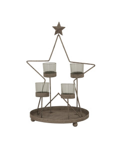 Hill Interiors Rustic Outline Star With Four Glass Votives 24123 - Authentic Hill Interiors furniture directly from FastDaddy U 2