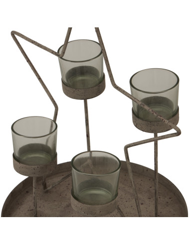Affordable industrial style furniture Hill Interiors Rustic Outline Star With Four Glass Votives 24123 for modern home decor, f