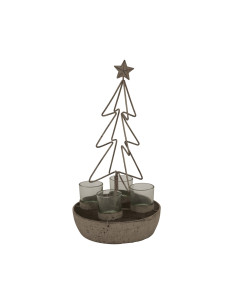 Hill Interiors Rustic Outline Tree And Star With Four Glass Votives 24122 - Authentic Hill Interiors furniture directly from Fa 2