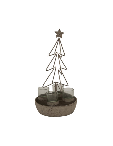 Buy Hill Interiors 24122 Rustic Outline Tree And Star With Four Glass Votives online in UK with fast delivery from FastDaddy UK
