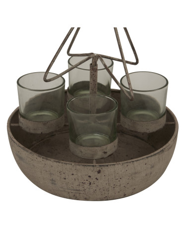 Affordable industrial style furniture Hill Interiors Rustic Outline Tree And Star With Four Glass Votives 24122 for modern home