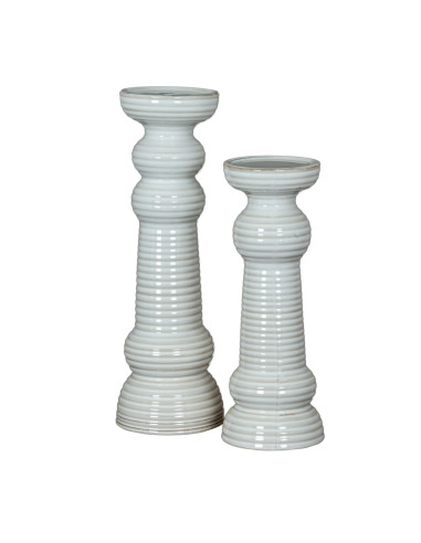 High-quality metal and wood construction of Hill Interiors SKU 24467 Sile Large Pillar Candle Holder, detailed view for UK cust