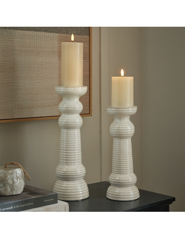 Full dimensions and specifications of Hill Interiors Sile Large Pillar Candle Holder 24467: Height 38.00cm, Width 12.00cm, perf